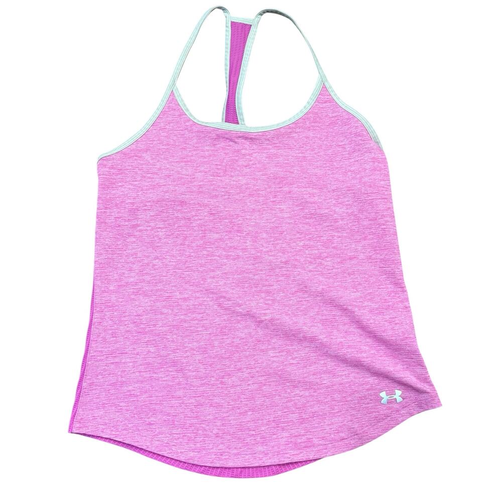Under Armour Women's magenta spacedye racerback tank, moisture wicking, XS